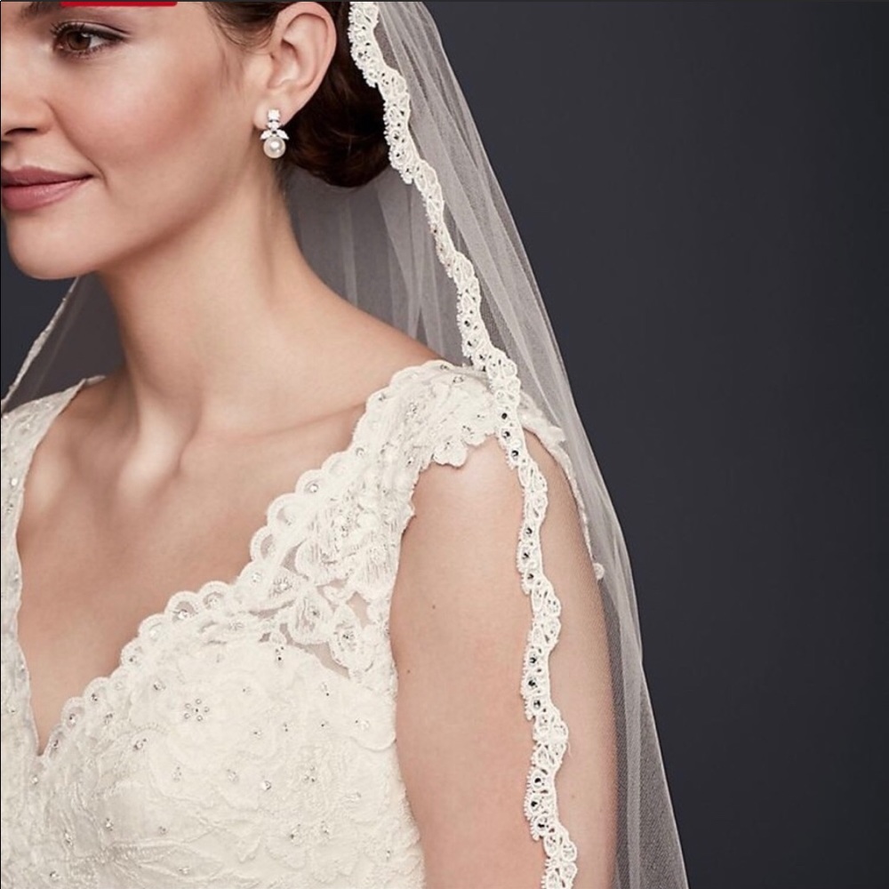 Cathedral Ivory lace and crystal embellished veil
